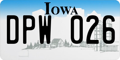 IA license plate DPW026