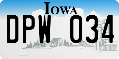 IA license plate DPW034