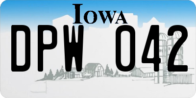 IA license plate DPW042
