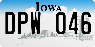 IA license plate DPW046