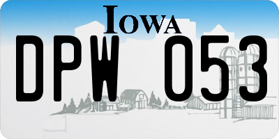 IA license plate DPW053