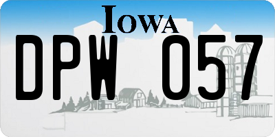 IA license plate DPW057