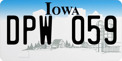 IA license plate DPW059