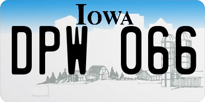 IA license plate DPW066