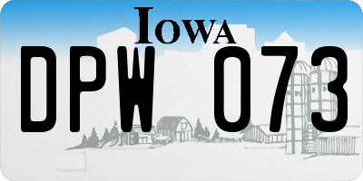 IA license plate DPW073