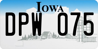 IA license plate DPW075
