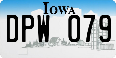 IA license plate DPW079