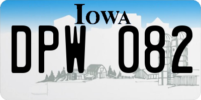 IA license plate DPW082