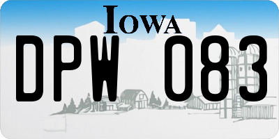 IA license plate DPW083