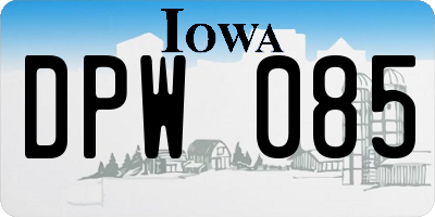 IA license plate DPW085