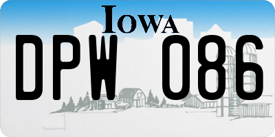 IA license plate DPW086