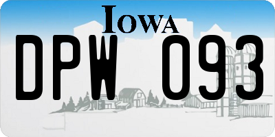 IA license plate DPW093