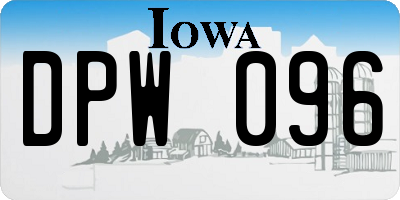 IA license plate DPW096
