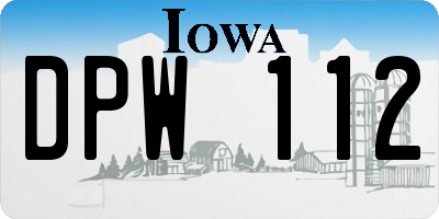 IA license plate DPW112