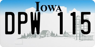 IA license plate DPW115