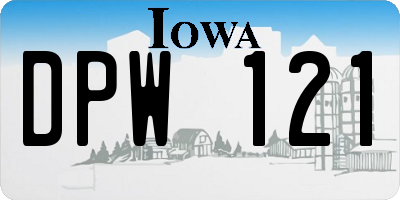 IA license plate DPW121