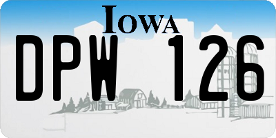 IA license plate DPW126