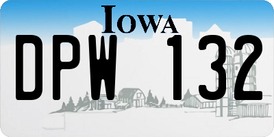 IA license plate DPW132