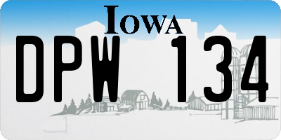 IA license plate DPW134