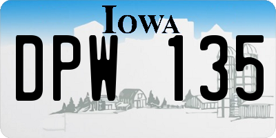 IA license plate DPW135