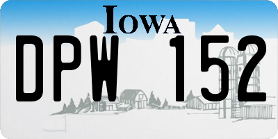 IA license plate DPW152