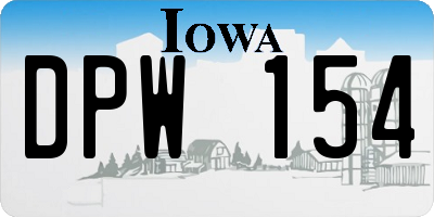 IA license plate DPW154