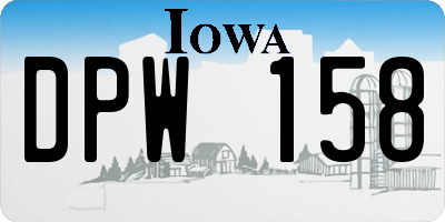 IA license plate DPW158
