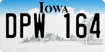 IA license plate DPW164