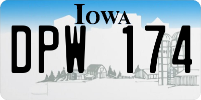 IA license plate DPW174