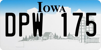 IA license plate DPW175