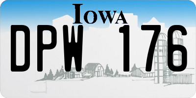 IA license plate DPW176