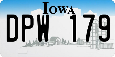 IA license plate DPW179