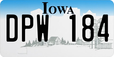 IA license plate DPW184