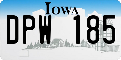 IA license plate DPW185