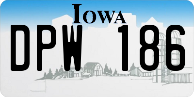 IA license plate DPW186