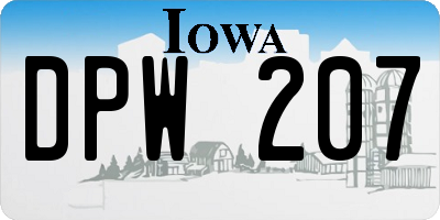 IA license plate DPW207