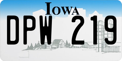 IA license plate DPW219