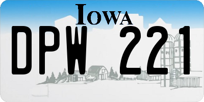 IA license plate DPW221