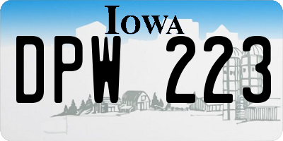 IA license plate DPW223