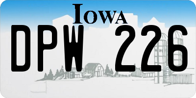 IA license plate DPW226