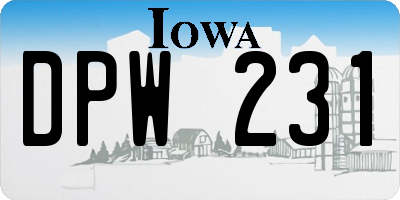 IA license plate DPW231