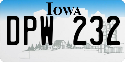IA license plate DPW232