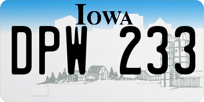 IA license plate DPW233