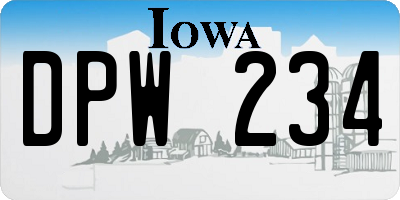 IA license plate DPW234