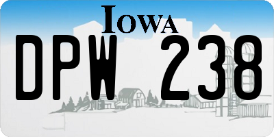 IA license plate DPW238