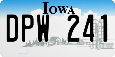 IA license plate DPW241