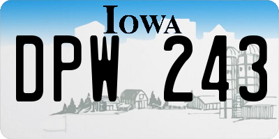 IA license plate DPW243
