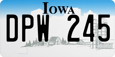 IA license plate DPW245