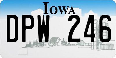 IA license plate DPW246