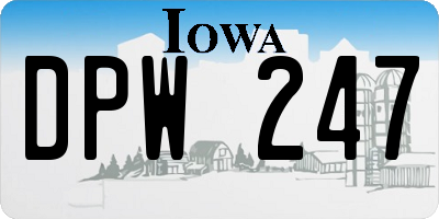 IA license plate DPW247